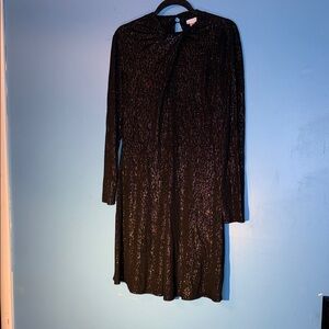 Spense Black Shimmer Long Sleeve Dress